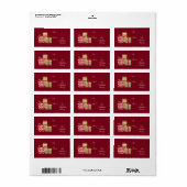 1.25 x 2.75インチ赤いクリスマスプレゼントがギフトラベルに付着 ラベル (フルシート)