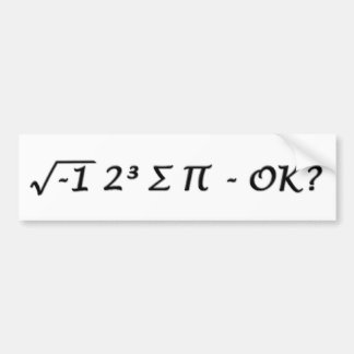 √-1 2 ³の∑の∏ -私はパイOkayを食べましたか。 バンパーステッカー