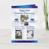 1、2、または3 PHOTO、65thの結婚アニバーサリーカード カード (正面)