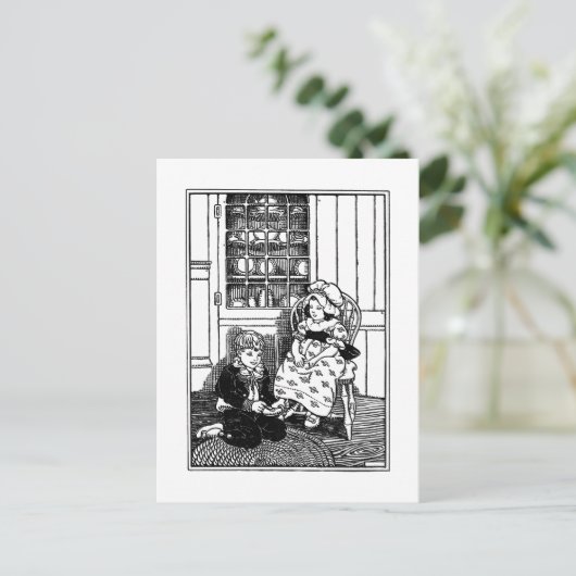 1、2、私の靴の韻をバックル子供部屋 ポストカード (スタンド正面)