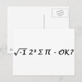 √-1 2° ∑ ∏ 食べ – パイOK? ポストカード (正面/裏面)