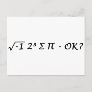 √-1 2° ∑ ∏ 食べ – パイOK? ポストカード