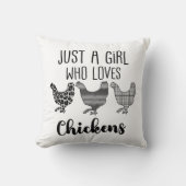 1/2、鶏を愛する女おもしろいの子 クッション (正面)