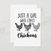 1/2、鶏を愛する女おもしろいの子 サンキューカード (正面/裏面)
