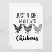 1/2、鶏を愛する女おもしろいの子 サンキューカード (正面/裏面)