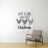 1/2、鶏を愛する女おもしろいの子 タペストリー (インサイチュ)