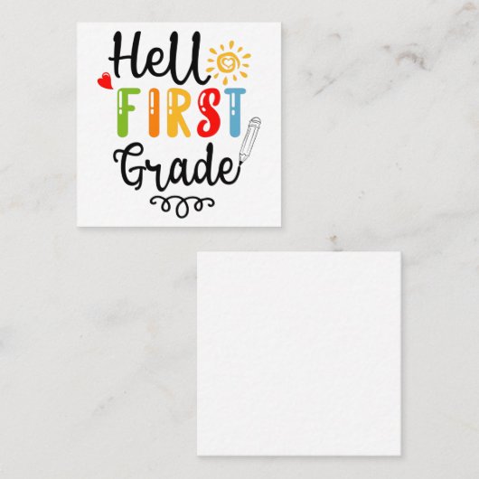 1/2-1年生のシャツ、1年生 スクエア名刺 (正面/裏面)