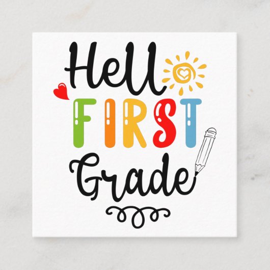 1/2-1年生のシャツ、1年生 スクエア名刺 (正面)