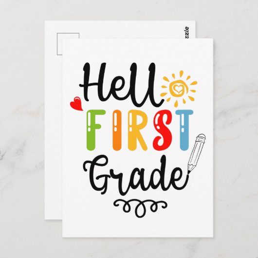 1/2-1年生のシャツ、1年生 ポストカード (正面/裏面)