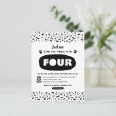 1 2 3と4、90sヒップホップ誕生日 インビテーションポストカード (スタンド正面)