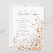 1、2、3小さなかぼちゃの赤ちゃんシャワー 招待状 (正面)