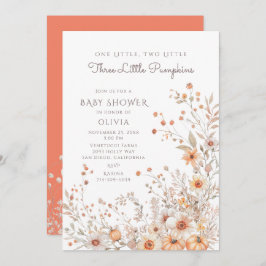 1、2、3小さなかぼちゃの赤ちゃんシャワー 招待状