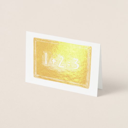 1+2=3数学先生スクールクラスシャルボード石板 箔カード (正面)
