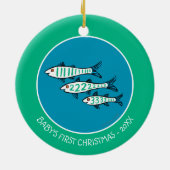 1、2、3魚（小さな魚と珊瑚） セラミックオーナメント (裏面)