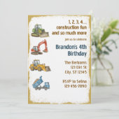 1,2,3,4建設遊び、4歳の誕生日 招待状 (スタンド正面)