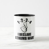 1-2-3-4私は親指戦争B-Wを宣言します マグカップ (中央)