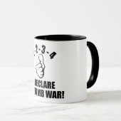 1-2-3-4私は親指戦争B-Wを宣言します マグカップ (正面右)