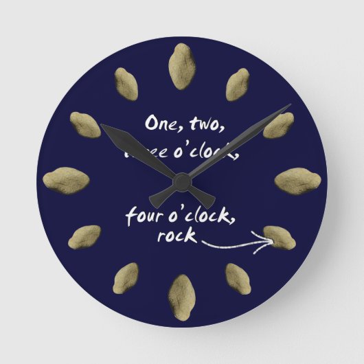 1-2-3-4 O'clock Rock – 時計(暗い顔) ラウンド壁時計 (正面)