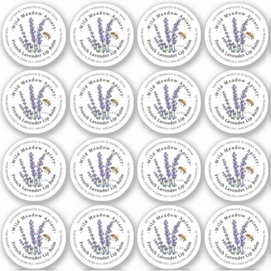 1.33インチリップクリーム0.5 oz金属容器蓋ラベル シール (正面)