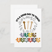 1/4、小さな人間に良い日だ教えよ、先生 サンキューカード (正面/裏面)