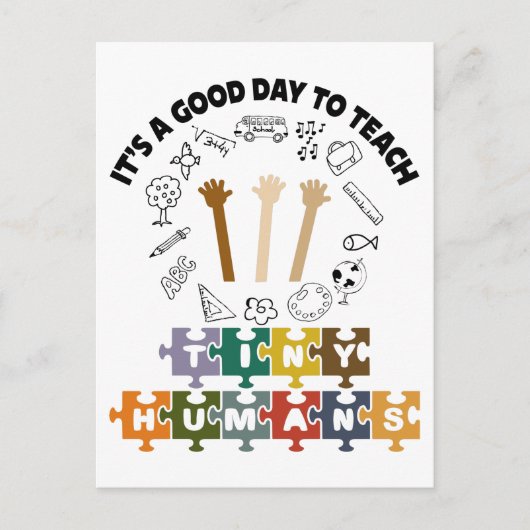1/4、小さな人間に良い日だ教えよ、先生 ポストカード (正面)