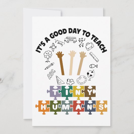 1/4、小さな人間に良い日だ教えよ、先生 招待状 (正面)