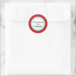1.5インチステッカーChristmas Red White Swiss Dot ラウンドシール<br><div class="desc">"メリーモダンクリスマス"グリーティング、赤と白のスイスのドットのパターンこれらの丸いステッカーに額付き名前。光沢のある鮮やか紙にフルカラーで印刷。マットも利用可能。提供されたテンプレートを使用して簡単にパーソナライズ。シートあたり21.5インチシール、またはシートあたり6つの3インチシール。詳細は、横の「この製品について」を参照。</div>