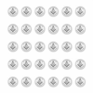 1.5インチマソニックスクエアとコンパスステッカー30カウント シール