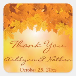 1.5インチメープル葉スの秋の華結婚やかなステッカー スクエアシール