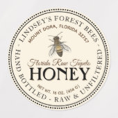 1.5インチヴィンテージビー防水ビニールハニーラベル ラベル (デザイン2)