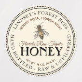 1.5インチヴィンテージビー防水ビニールハニーラベル ラベル (デザイン1)