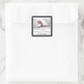 1.5インチ平方冬の結婚式の好意ステッカーの赤い納屋 スクエアシール (バッグ)