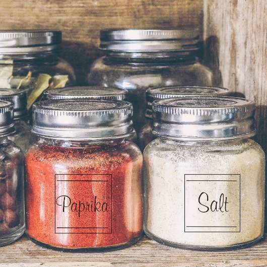 1.5インチ正方形の透明パントリーキッチンラベル シール