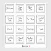 1.5インチ正方形の透明パントリーキッチンラベル シール (シート)