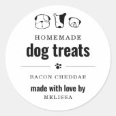 1.5インチ自家製ドッグトリートギフトまたは好意ラベル ラウンドシール (正面)