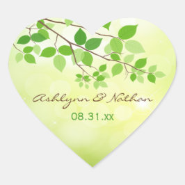 1.5インチ葉付き枝のステッ結婚カー ハートシール
