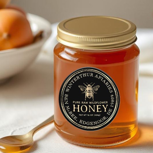 1.5インチ金ゴールドヴィンテージビー防水ビニールハニーラベル ラベル