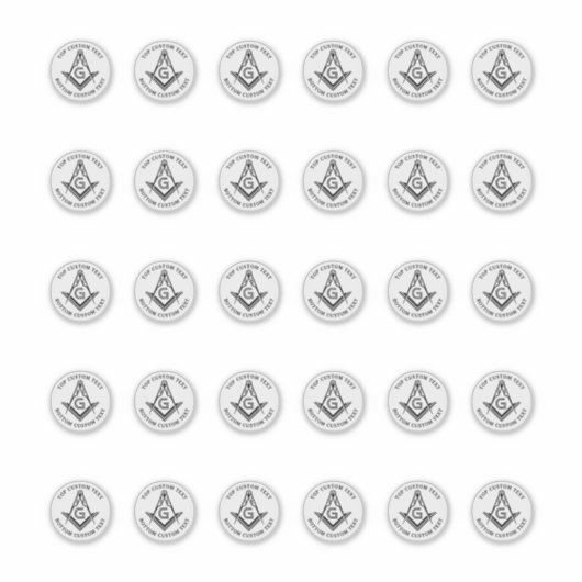 1.5インチ メイソン スクエア アンド コンパス ステッカー 30枚セット シール (正面)