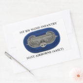 1/502歩兵楕円形ステッカーの空襲バッジ 長方形シール (封筒)