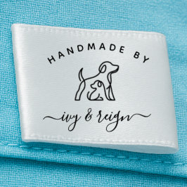 1.5" Script Handmade by Custom logo cut and sew  サテンリボン