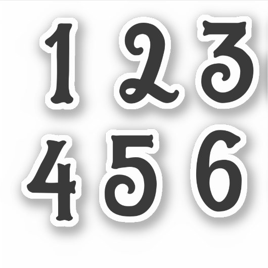 1-6数字シール シール (正面)