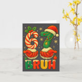 1 67 Bruh Funny Christmas Number Holiday Humor Quo カード (黄色い花)