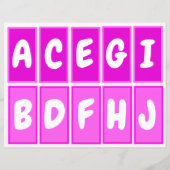 1 ～ 9の数値で数十のペアを練習（ピンク） (裏面)