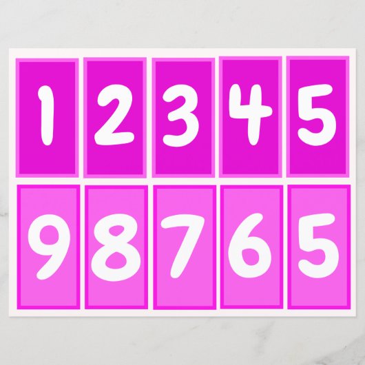 1 ～ 9の数値で数十のペアを練習（ピンク） (正面)