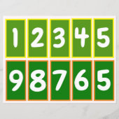 1 ～ 9の数値で数十のペアを練習（緑） (正面)