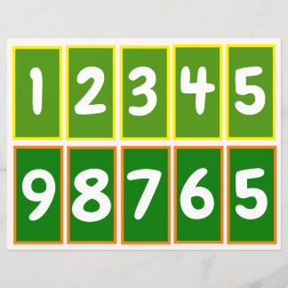 1 ~ 9の数値で数十のペアを練習(緑)