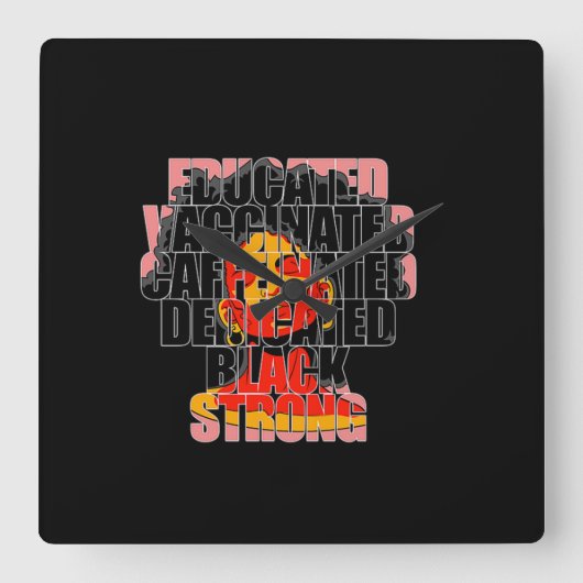 1 African American Woman Equality Black Strong Pro スクエア壁時計 (正面)