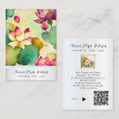 *~*  1 Art Lotus   PHOTO Nature Flowers QR AP67 名刺 (正面/裏面)