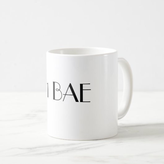 #1 BAEの第1 BAEパリのフォントのコーヒー・マグ コーヒーマグカップ (正面右)