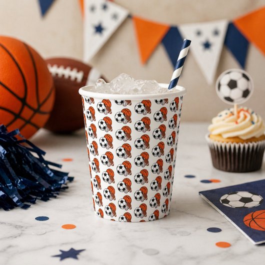 1 Ball スポーツテーマ 男の子 1歳の誕生日 紙コップ
